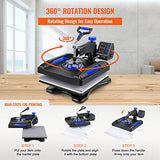 VEVOR Heat Press Machine 8 in 1 Combo Heat Press 15 x 15 Inch Heat Transfer Machine 360-Degree Swing Away Digital Shirt Printing Multifunction VEVOR
