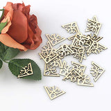 Exceart 100pcs Unfinished Wood Slices Wooden Book Corner Protectors DIY Craft Wood Embellishments for Scrapbooking Album Menu Home Wedding Decoration EXCEART