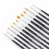 Transon 12pcs Small Detail Miniature Model Painting Brush Set Suitable for Acrylic Watercolor Gaouche Oil Painting TRANSON