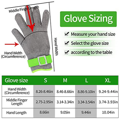 Aillary Level 9 Cut Resistant Kitchen Glove,Food Grade,Machine Washable,Stainless Stell Wire Metal Mesh Safety Work Glove for Mandolin,Meat - WoodArtSupply