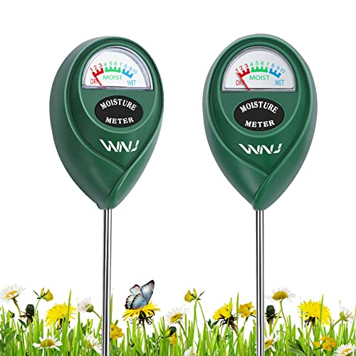 2 Pack Soil Moisture Meter, Plant Water Monitor, Lawn Moisture Meter，Soil Hygrometer Sensor for Gardening, Farming, Indoor and Outdoor Plants WNJ