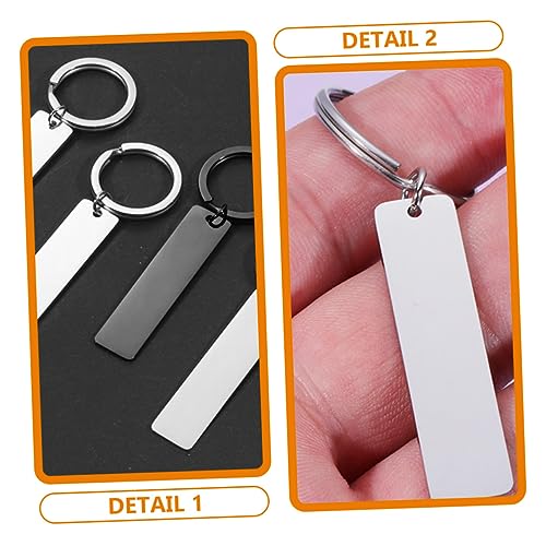 Tofficu 10pcs Glossy Strip Hangtag Keychains Key Rings Key Chains Tabs Engravable Stamping Pendants Diy Key Tags Key Chain Blank Unfinished Keychain Tofficu