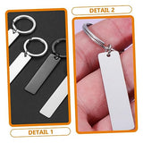 Tofficu 10pcs Glossy Strip Hangtag Keychains Key Rings Key Chains Tabs Engravable Stamping Pendants Diy Key Tags Key Chain Blank Unfinished Keychain Tofficu