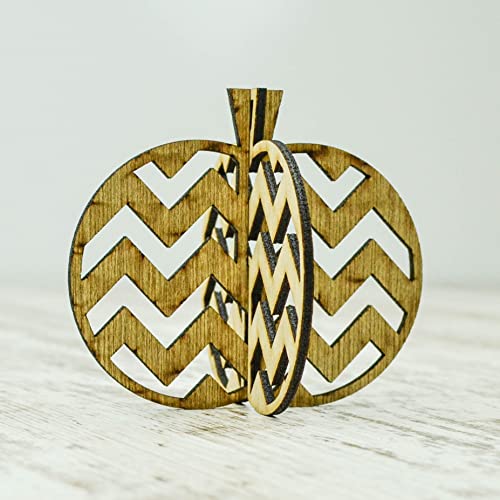 Paint Your Own Pumpkin Shelf Sitter - Standing 3D Wooden Blank Cutout - DIY Paint Yourself Ornament Wood Home Decor Crafter - 1/8" (.125") Birch Pink Door Wreaths