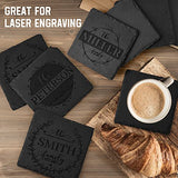 13 Pieces Slate Drink Coasters, GOH DODD 4 Inch Black Stone Coasters Cup Coaster Set for Home Decor and Laser Engraving, Square GOH DODD
