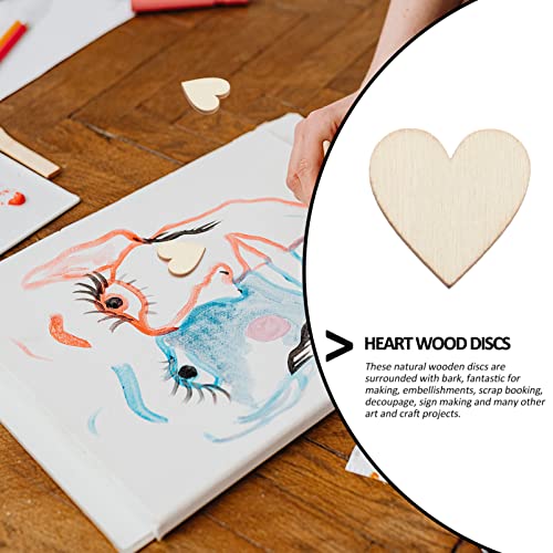 MAGICLULU 100pcs 20mm Unfinished Wood Heart Slices Mini Wood Heart Cutouts Blank Wooden Hearts Shapes Ornaments for DIY Craft MAGICLULU
