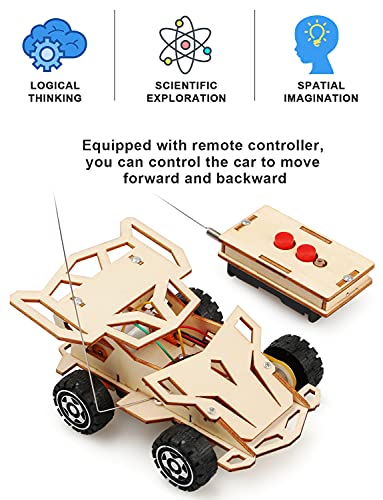 2 in 1 STEM Kits, Remote Control Cars, 3D Wooden Puzzles, Education Science Experiment Model Kits, STEM Projects for Kids Ages 8-12, Building Toys, - WoodArtSupply