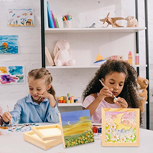 2PCS Wood Panel Board, 12 x 12 inch Unfinished Wood Canvas Square Wooden Panel Boards for Painting, Pouring, Arts Use with Oils, Acrylics PONGJA