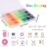 QUEFE 9600pcs Clay Beads for Bracelet Making Kit, 96 Colors Polymer Heishi Beads with Letter Beads for Jewelry Necklace Making, Craft Gifts, Preppy, QUEFE