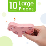 Montessori Toys for 2 3 4 Year Old, 10pcs Wooden Animal Blocks Sorting & Stacking Toys for 2-4 Year Old Toddlers Girl Boy Gifts, Kids Preschool Bambilo