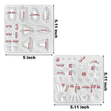 RESINWORLD Multi Piece Dangle Earrings Silicone Mold + 16pcs Variety Geometric Pendant Silicone Molds with Hanging Hole ResinWorld