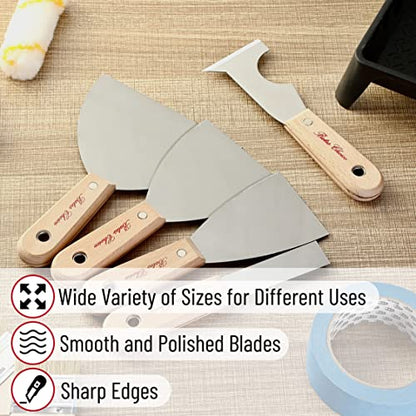 Bates- Paint Scraper, 5 Pc Scraper Tool, Putty Knife Set, Putty Knife, Painting Tools, 5 in 1 Tool, Spackle Knife, Wallpaper Scraper, Painters Tool, - WoodArtSupply