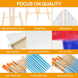 Easel & Canvas Sets 52 Pcs Painting Supplies(4 PCS Easels+4 PCS Canvases+ 40 PCS Brushes+4 PCS Palettes)16 Inch Tabletop Easel Wooden Art Easel for ZaHi