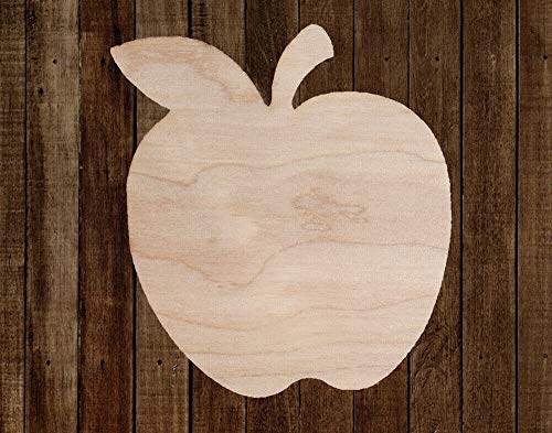 12" Apple Teacher Unfinished Wood Cutout Cut Out Shapes Painting Crafts