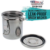 US Art Supply Stainless Steel Leak-Proof Deluxe Brush Washer US Art Supply