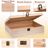 Yookeer Unfinished Wooden Boxes with Hinged Lid Wood Bulk Box for Crafts Rectangle Keepsake Box Front Clasp Wooden Storage Box for Crafts Paint DIY Yookeer