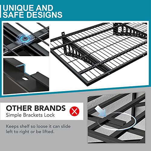 Dtrik Garage Storage Shelving Wall Mounted, 2 Pack 2x3ft, Loads 500 lbs Heavy Duty Sturdy Wall Shelves, Strong Garage Organiser, Storage Racks Units, Dtrik