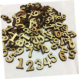 SEWOART 100pcs Pieces DIY Wooden Number Unfinished Crafts Numbers Wood Letters Wooden Number Chips Wood Number Cutouts Wedding Blank Puzzle Wooden SEWOART