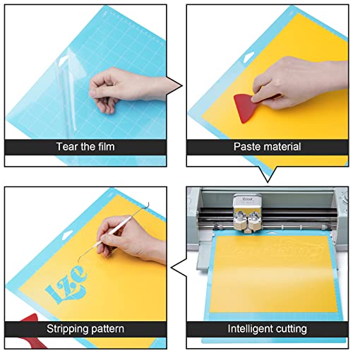 Lzerking Cutting Mat for Cricut 4 Pack Accessories and Supplies Variety Replacement Standard Light Strong Frabic Cut Pads Cricket Cards for Cut Lzerking