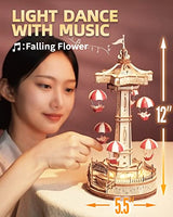 ROKR 3D Wooden Puzzles for Adults-LED Wooden Music Box Kits-Wood Model Kits to Build-3D Puzzles for Kids and Adults-Christmas STEM Toy Gifts ROKR