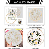 Lukinbox Embroidery Starter Kit for Beginners, 3 Sets Cross Stitch Kits for Adults, Include Embroidery Clothes with Cute Bees and Flowers Patterns, 1 Lukinbox