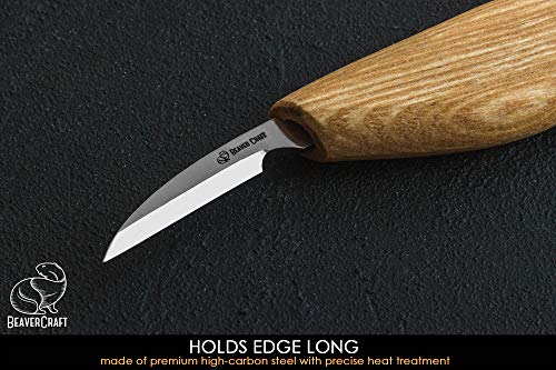 BeaverCraft Wood Carving Detail Knife C8 1.5" Whittling Knife for Detail Wood Carving Craft Knife - Chip Carving Knife Wood Carving Tools for BeaverCraft