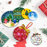 Juome Christmas Ornaments Resin Molds Silicone, 4 Pcs Round Shape Pendant Christmas Molds for Epoxy Resin, DIY Crafts Keychain Making Christmas Tree Juome