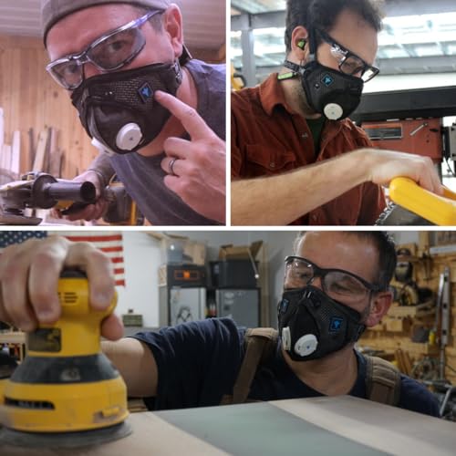 RZ Mask - M3 Mesh Mask - Internationally Patented 3-Strap Design - Woodworking, Landscaping, DIY, Dust, Pollen - M/L/XL (Fits Most) RZ Mask