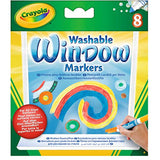 Crayola Window Markers (8 Count), Washable Window Markers for Kids, Works On Glass Surfaces, Fun Gifts for Kids Crayola