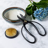 Wazakura Made in Japan Ikebana Floral Arrangement Kit. Koryu Scissors, Brass Kenzan, Minoyaki White & Blue Ceramic Flower Vase (Koryu, White & Blue Wazakura