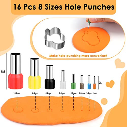 Polymer Clay Cutters for Earrings Making, 705 PCS Set with 49 Shapes Stainless Steel Cutter Tools, 640 Jewelry Accessories, 16 Circle Shape Earring Cruzix