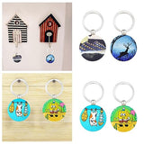 Oungy 50PCS Wooden Keychain Blanks Unfinished Round Wood Keychain Blanks Wooden Key Chain Bulk for Engraving Personalized DIY Gift Crafts Oungy