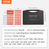 VEVOR Setup Blocks Woodworking Tools, 16-Piece, Precision Height Gauge Block Set, with Clearly Laser Engraved Size Markings and Storage Case, VEVOR