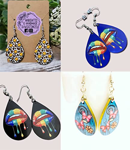 Phinicco 136 pcs Sublimation Earring Blanks 30 PCS Earrings with Earring Hooks and Pliers Jewelry Craft Kit for Sublimation Jewelry Making Earring Phinicco