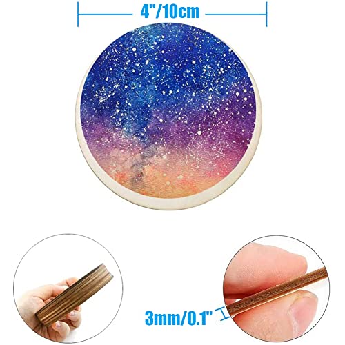 WLIANG 25 Pcs 4 Inch Unfinished Round Disc Cutouts, 1/9 Inch Blank Round Wood Circles for DIY Crafts, Painting, Staining, Coasters Making, Home WLIANG