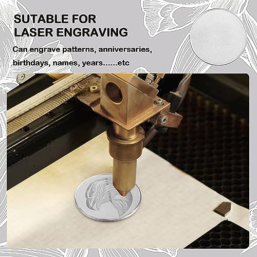 SINBRLAI 10 Pcs Blank Challenge Coin, Engraving Blanks Coins, Zinc Alloy Silver Plated 40mm Diameter with Acrylic Protection Box for DIY Crafts SINBRLAI