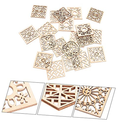 NOLITOY 20pcs Wood Crafts Wooden Shapes for Crafts Wood Flower Slices Unfinished Wood Discs Wooden Pieces Wooden Pieces for Crafts Wooden Ornaments - WoodArtSupply