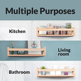 Set of 4 Natural Wood Floating Book Shelves for Nursery and Kids' Rooms NATURE SUPPLIES