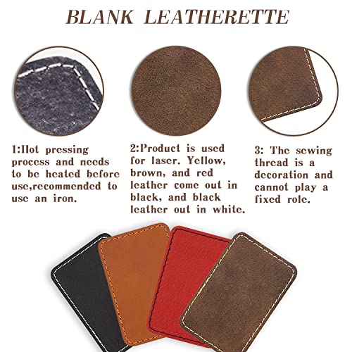 Leatherette/Leather Patches Iron-on Heat Press Blank Faux Leather Sheets with Adhesive for Laser Engraving/Hats/UV Printing/Cap/Beanie(Dark Brown/30