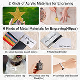 Csyidio 175 PCS Engraving Material Box, DIY Materials Apply to All Laser Engravers with Instructions, Laser Engraving Supplies Including Acrylic, Csyidio
