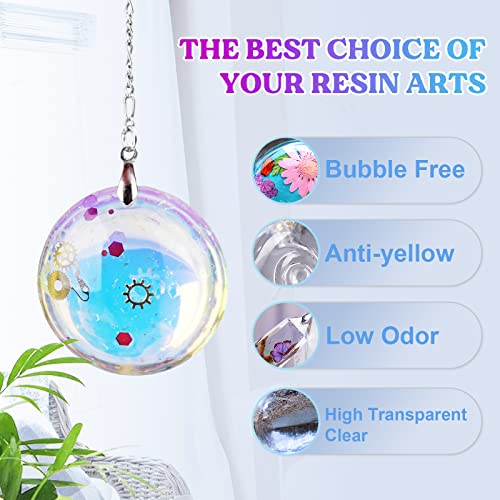 LET'S RESIN UV Resin, Upgraded 1500g Ultraviolet Epoxy Resin Clear, Odorless & Low Shrinkage UV Resin Hard with Silicone Measuring Cups, UV Resin Kit LET'S RESIN