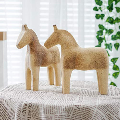 EXCEART Unfinished Wood Animal Ornament Blank Wood Horse Peg Doll Figure Cutout Table Statue Model Desktop Centerpiece for Kids DIY Painting Home - WoodArtSupply