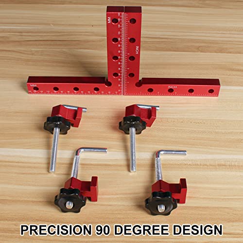 Rumansen Right Angle Clamps, 90 Degree Positioning Squares, 5.5"x5.5" (140mmx140mm) Aluminum Alloy Carpenter Corner Clamps, Clamping Square for - WoodArtSupply