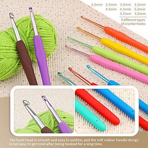 Huaiid 122Pcs Crochet Kit with Yarn Set, Crochet Kit for Beginners,Complete Crochet Kit Set Suitable for Both Beginners and Experienced Crochet - WoodArtSupply