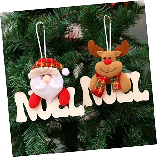Anneome 4 Pcs Christmas Tree Hanging Pendant Unfinished Wooden Ornaments Christmas Hanging Pendant Letter a Ornament Santa Claus Accessories Anneome