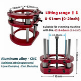Router Lift Base, Aluminum Alloy Stainless Steel 4 Jaw Clamping Router Table Lifting System Base for Small Trimming Machines Walfront