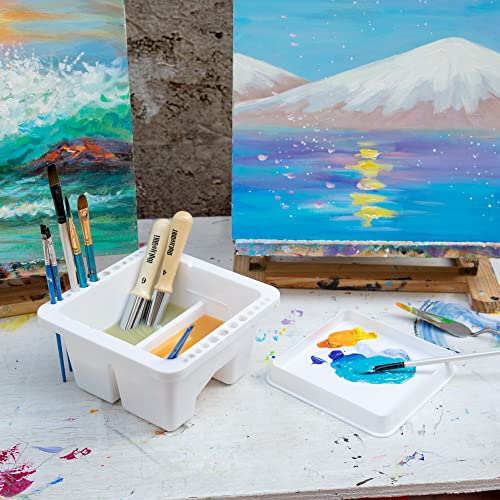 MyLifeUNIT Paint Brush Cleaner, Paint Brush Holder and Organizers for Acrylic, Watercolor, and Water-Based Paints (White) MyLifeUNIT