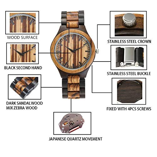 UMIPHIMAT Engraved Wooden Watches for Dad from Daughter - Customized Personalized Wood Watch for Fathers Day Birthday Gifts UMIPHIMAT
