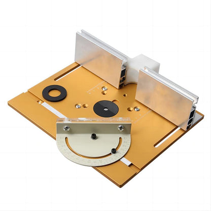 KETIPED Aluminium Router Table Insert Plate,Woodworking Benches Router Flip Plate with Miter Gauge Guide Aluminium Fence Sliding
