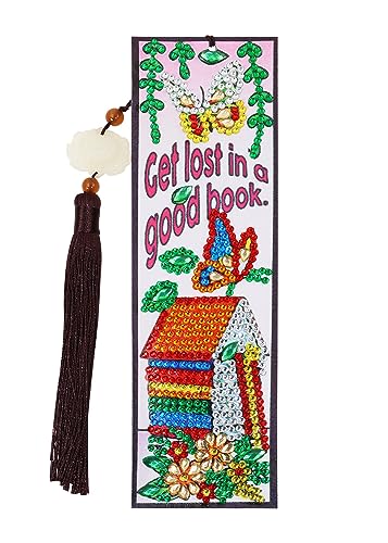 Diamond Painting Bookmarks Penta Angel PU Leather Resin Rhinestone Art Book Marker with Tassel Painting Tool Kit for Book Reader Adults Kids Home PENTA ANGEL